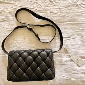 JW PEI Black Woven Crossbody Bag